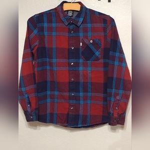 Shaun White long sleeve front pocket button up flannel top sz L boy
